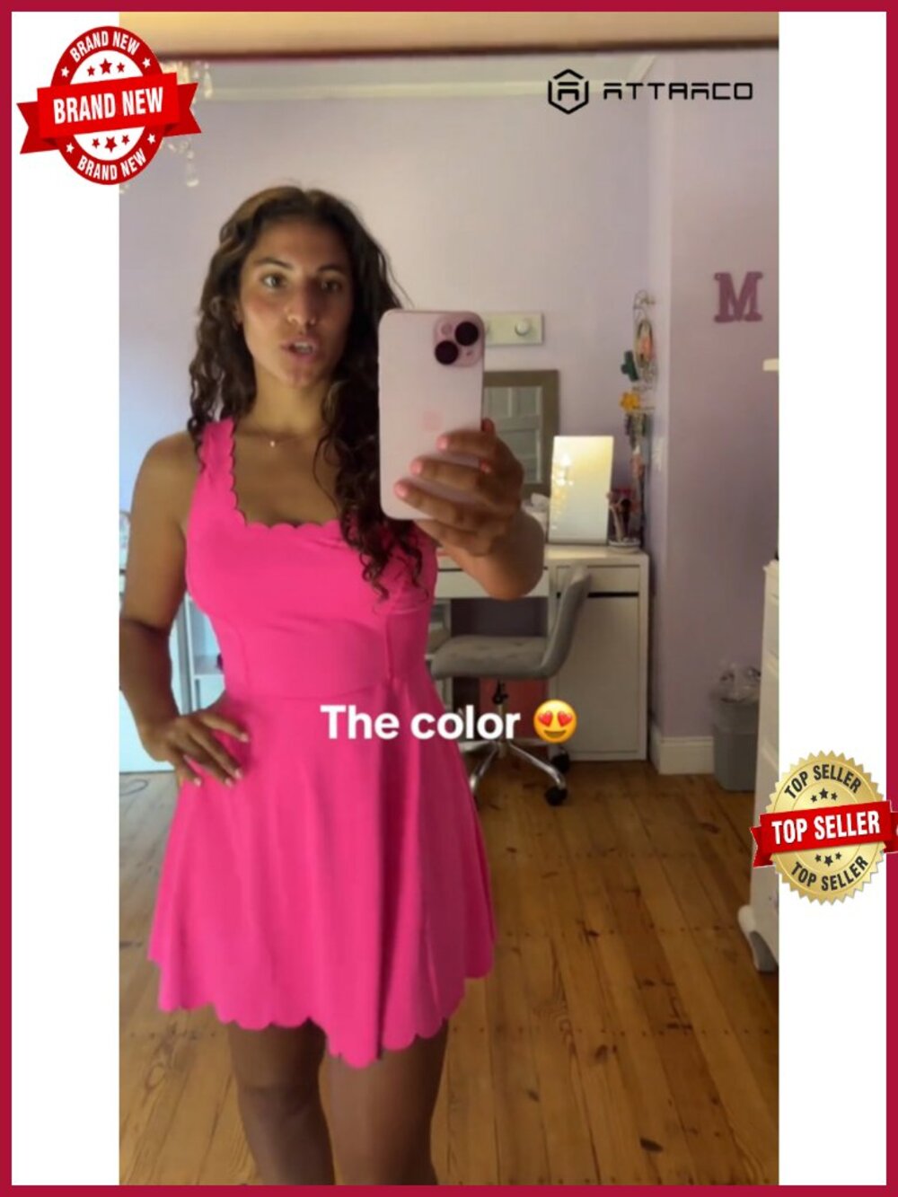 Tennis Dress with Shorts Pockets Removable Bra Sleeveless Pull On Athletic - Picture 6 of 6